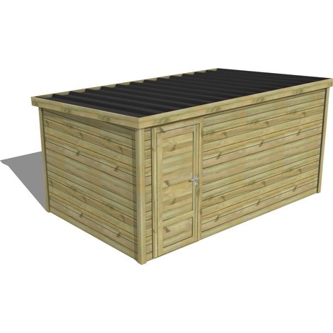 ABRI DE JARDIN bois traité 27mm, Essentiel, 4,3x2,6m, 11m2