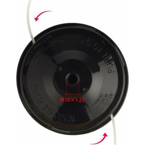 Tête de débroussailleuse universelle Tap & Go, fixation M10 x 1,25 filetage gauche, compatible pour outils de coupe et entretien extérieur (1/3)