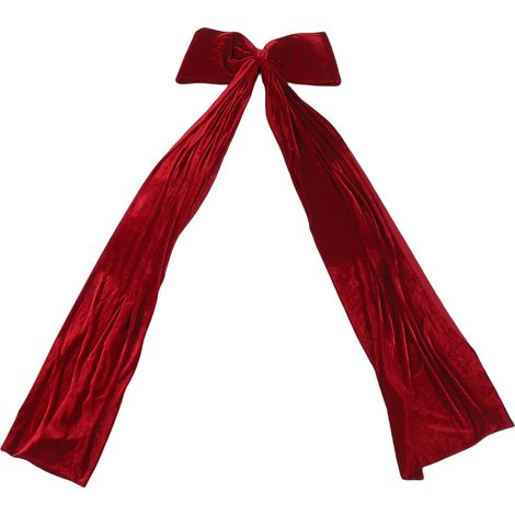 Große Weihnachtsbaumspitze Schleife, 1,8 m, aus Samt, rot, für Weihnachtsfeiern, Girlanden, Haustür, Veranda, Hochzeiten (1/5)