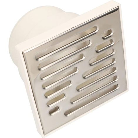 Siphon de sol - Grille d'évacuation - En acier inoxydable - Carré - Blanc - 110 x 150 x 150 mm (1/5)