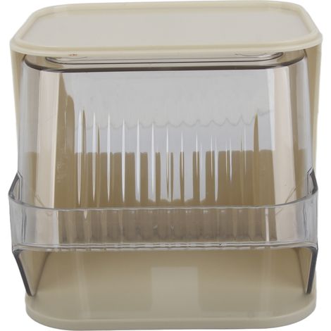 Boîte de rangement pour sachets de thé, organisateur de bureau multifonction, support à capsules de café, boîte debout en plastique acrylique blanc, pour maison et bureau (1/5)