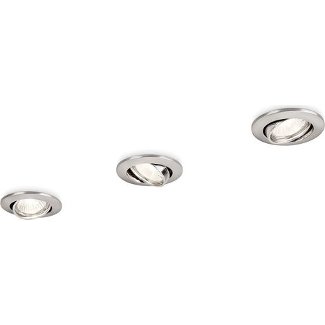 Pack de 3 Anneaux Oscillants Encastrables PHILIPS 9cm Nickel Mat (1/3)