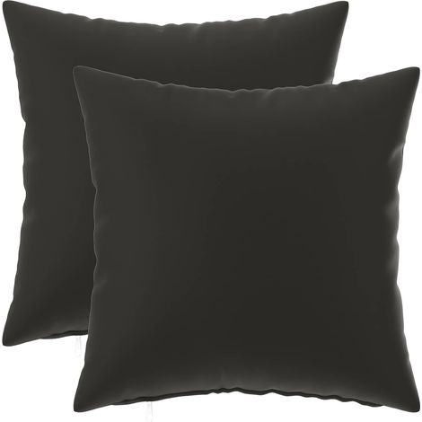 Cojín con almohada HEERLEN 2 uds. Negro Poliéster vidaXL (1/5)