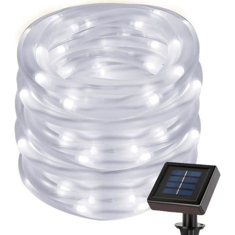 Solar Garland 100 LED 12M, IP65 Waterproof - Perfect for Weddings, Parties, and Christmas Decorations (Cool White Light)