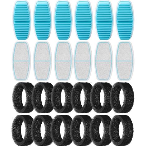 24 Filtres de Fontaine à Eau Chat, 12 Filtres + 12 Éponges de Distributeur Eau Chat, Cheveux Filtrants (Éponges), Triple Filtration (Filtres), Convient pour “B0CL4WMX6Z” (1/5)
