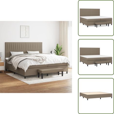 Boxspringbett mit Matratze Taupe 200x200 cm Stoff - Boxspringbett - Doppelbett - Betten - Schlafsofa - Gästebett (1/5)