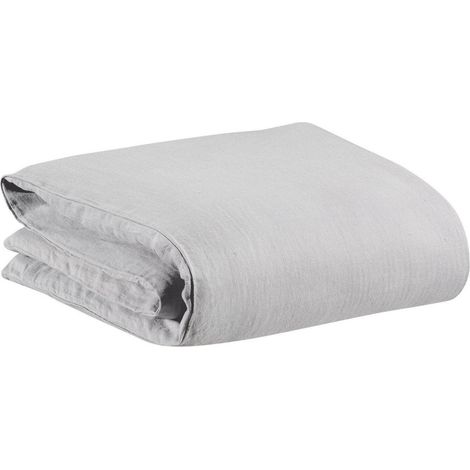 Housse de Couette en Lin Lavé 100% avec Finition Bouteille Coloris Perle 240 x 220 cm - PANGIVO (1/4)