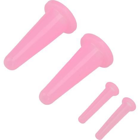 4pcs Ventouses Massage Visage Silicone Rose, Lot de 4 Coupes Aspiration Cutanée pour Traitement Cellulite, Usage Domicile, Gommage et Drainage Lymphatique (1/5)