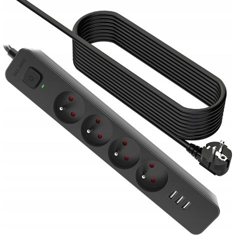Regleta Defender SFS 135 de 5 m, 4 tomas, 3 puertos USB (1/5)