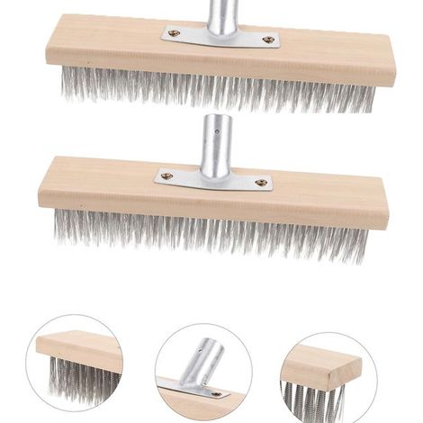 Set di 2 spazzole resistenti in acciaio inossidabile per la pulizia di pavimenti e fughe di piastrelle. (1/5)