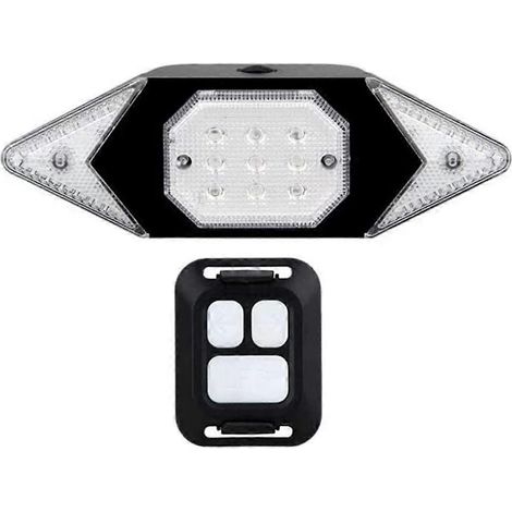 Clignotants de vélo, feux arrière étanches, noirs, télécommande sans fil, rechargeables par USB, 5 modes d'éclairage (1/5)