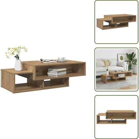 Couchtisch Artisan-Eiche 105x55x32 cm Holzwerkstoff - Couchtisch - Couchtische - Couchtisch Niedrig - Tisch (1/5)