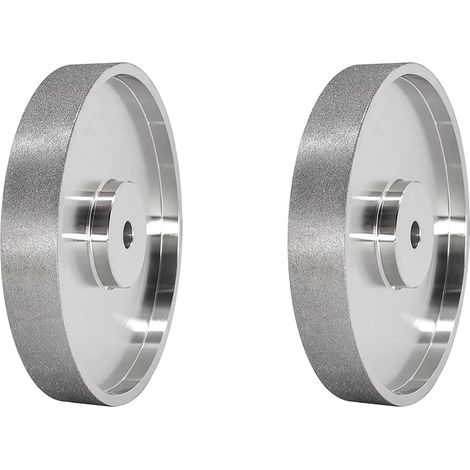 2X Meule CBN, 6 Pouces de DiamèTre X 1 Pouce de Large, avec Arbre de 1/2 Pouce, Meule DiamantéE pour AffûTer HSS, Grain 240 (1/5)