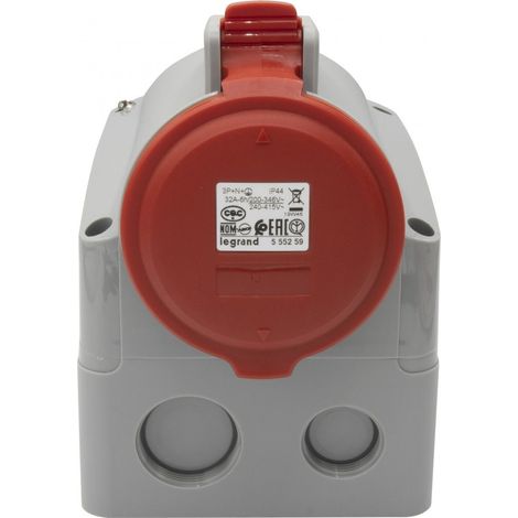 LEGRAND 555259  Prise super compacte 32A 3P + N + TT 415V IP44