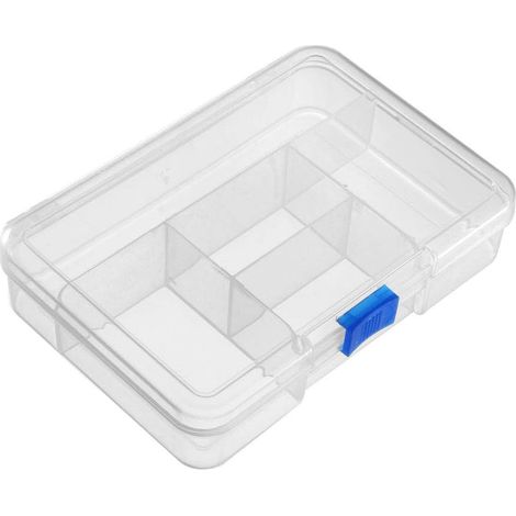 Boîte de rangement pour composants sourcing map - PP solide 5 compartiments Blanc transparent 143 x