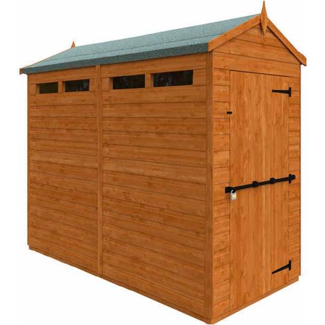 8x4 Flex Apex Security 12mm Flex - L238.8 x W115 x H219.2 cm - Solid Wood/Softwood/Pine - Burnt Orange