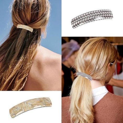 Lot de 6 pinces à cheveux automatiques, grandes pinces pour cheveux fins et mi-épais, accessoires vintage pour femmes et Étiquette (1/5)