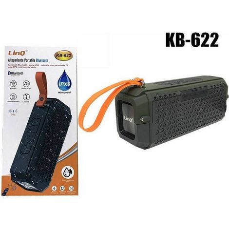 Linq - Speaker Cassa Bluetooth Portatile Impermeabile Usb Radio Fm Tf Linq Kb-622 -