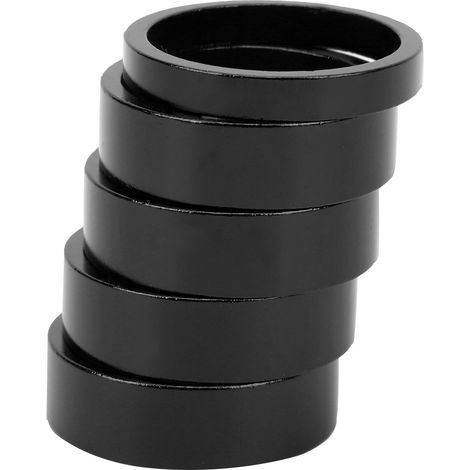 CANSUCC 5-teiliges 28,6-mm-MTB-Vorderradgabel-Unterlegscheiben-Distanzstück-Set für Steuersatzvorbau, schwarz (1/5)