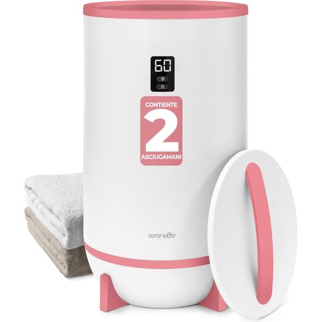 SereneLife Scaldasalviette Elettrico Bagno a Tocco Singolo con Supporto per Profumazione e Anello LED, Scaldasalviette Bagno Spegnimento Automatico, Timer Integrato 15/30/45/60 Minuti (1/5)