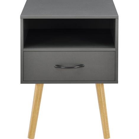 Comodino cassettiera con cassettiera base con vano contenitore 57 cm grigio scuro 03 0006230
