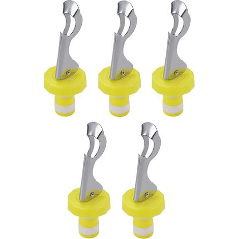 Bouchon À Vin - En Silicone Et Acier Inoxydable - Étanche À L'Air - Pour Bouteilles De Vin Champagne Soda Huile Vinaigre - Lot De 5 (1/5)