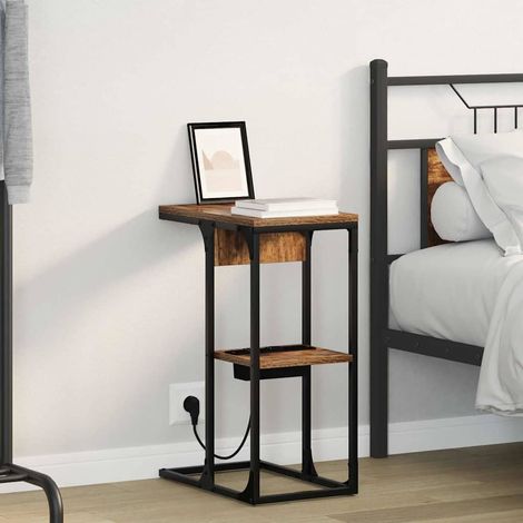 Bedside Table Smoked oak 41.5 x 26 x 60.5 cm Engineered wood vidaXL (1/5)