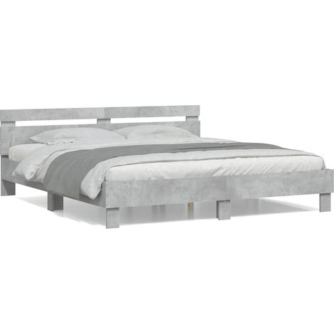 Maison Exclusive - Cama con cabecero madera ingeniería gris hormi (1/5)