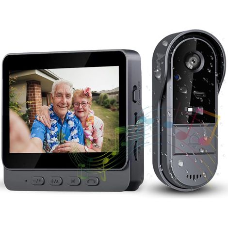 Sonnette vidéo sans fil – 1080P, écran IPS 4.3", angle 170° – Étanche IP65 (1/5)