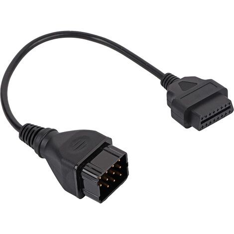 Cable de diagnóstico OBD2, conector adaptador de 12 pines a 16 pines, cable de extensión para piezas de automóviles. (1/5)