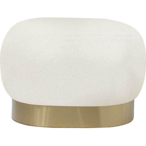 Pouf Luxury Home Foot Rest - White Boucle - Luxe White (1/5)