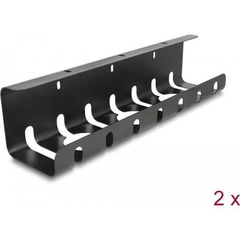 DeLOCK Kabelhalterung pour Untertischmontage Noir Paquet de 2 Set (88031)