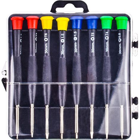 Kit de 8 tournevis miniatures en acier allié chrome-vanadium pour réparation de montres et téléphones (1/5)