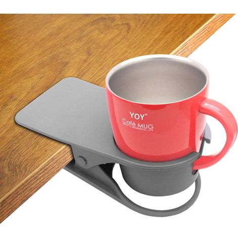 Porte-Gobelet Boisson Bouteille à Clip pour Table Bureau ,gris