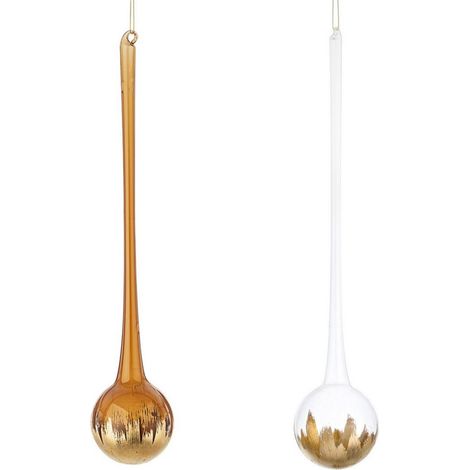 Pendaglio bolla in vetro con decorazioni oro - Diametro 7.8cm (1/4)