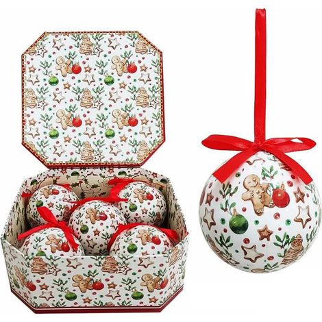 Set mit 5 Candy-Weihnachtskugeln.