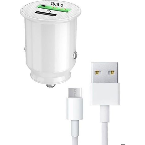 Cargador de Coche Encendedor - Motorola Moto S50 - 30W - 2 Puertos - USB Tipo C