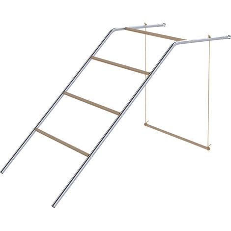 Structure de jeu poules en bois avec perchoirs et balançoire réglable, argentée, 82 x 150 x 110 cm