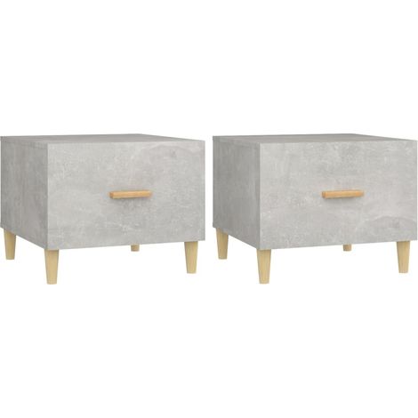 Lot de 2 Tables basses de salon, Tables Café, Gris béton 50x50x40 cm Bois d'ingénierie OIB6631E (1/5)