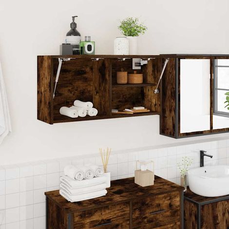 Bad-Wandschrank Räuchereiche 80x25x40 cm Holzwerkstoff