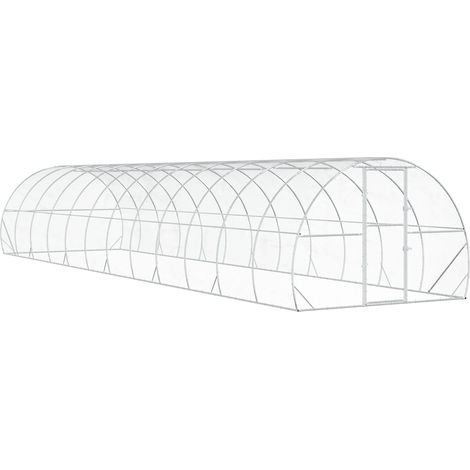 Hühnerunterkunft Silber 1200 x 300 x 200 cm Verzinkter Stahl vidaXL (1/5)