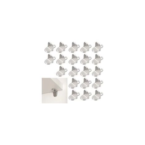 20 perni di supporto per ripiani, perni di supporto a L da 5 mm per armadi in legno e vetro, mobili contenitori, ripiani - Crezuo (1/4)