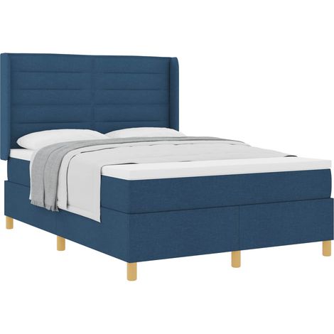 Maison Exclusive - Boxspringbett mit Matratze mit Kopfteil Blau 1
