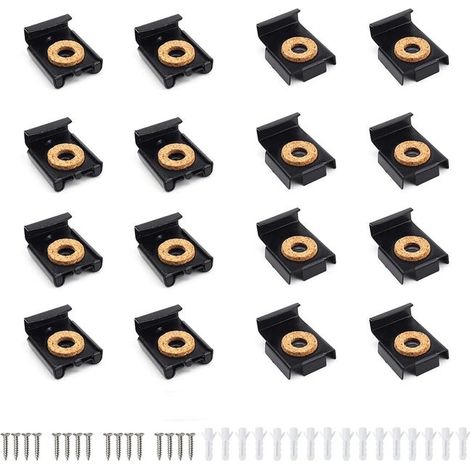 royaluxe - Clips de suspension pour miroir, clips de montage pour miroirs pour salles de bains, vestiaires et bureaux avec vis, 16 pièces (1/5)