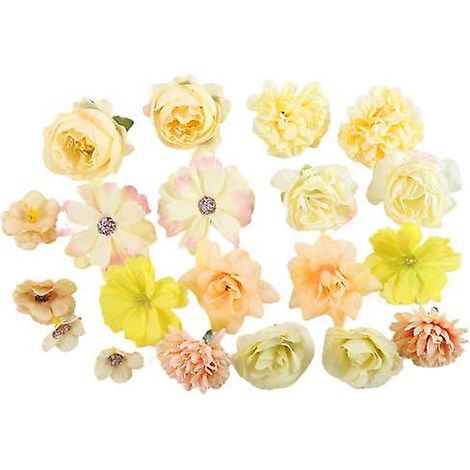 20 fausses têtes de chrysanthèmes à faire soi-même, aspect vif, anti-chute, jolis accessoires de mariéejaune (1/5)