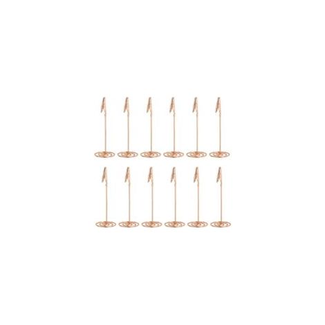 12 portatarjetas de memoria de metal oro rosa con cierres de cocodrilo - Crezuo