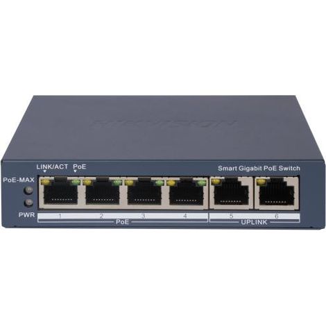 Hikvision DS-3E1506P-EI switch di rete Gestito Gigabit Ethernet (10/100/1000) Supporto Power over Ethernet (PoE) Grigio