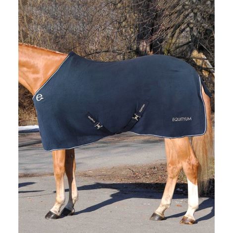 135 cm, BLU: Coperta per cavalli modello Dorotea in morbido tessuto a nido d’ape a rapida asciugatura