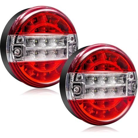 LED-Anhänger-Rückleuchten, 12-V-Rund-LKW-Rückleuchten im Hamburger-Design, LED-Anhänger-Bremslicht, Blinker (1/4)