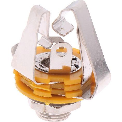 Lot de 5 prises jack stéréo 3 pôles 6,35 mm (connecteur femelle) pour microphone, compatibles avec toutes les guitares basses acoustiques et électriques. (1/5)